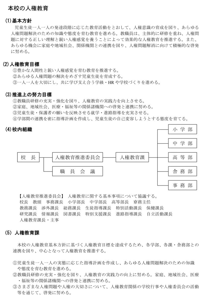 板野支援学校人権教育について